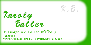 karoly baller business card